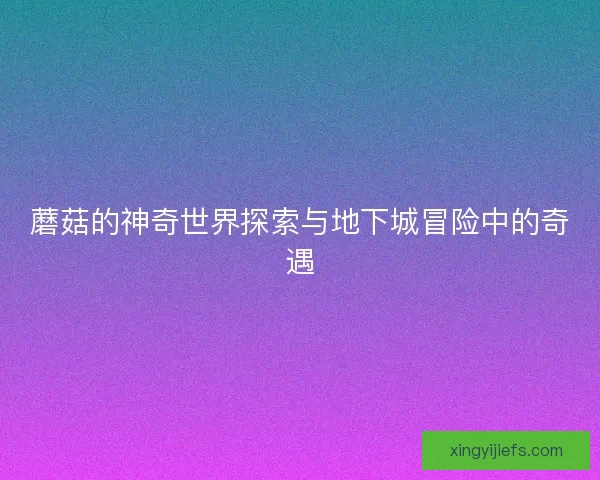 蘑菇的神奇世界探索与地下城冒险中的奇遇