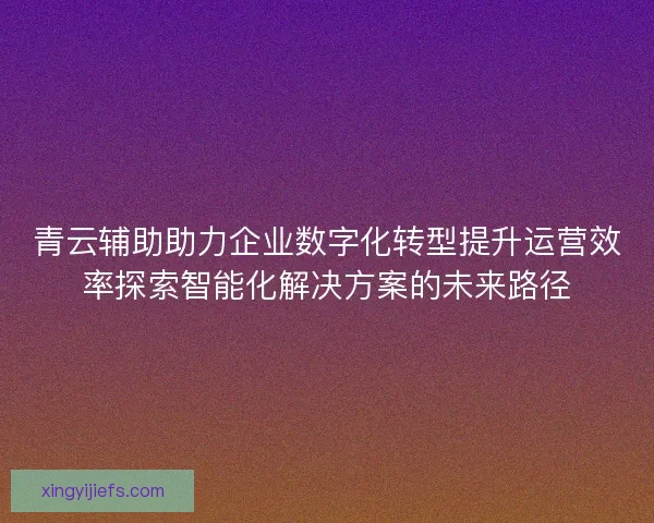 青云辅助助力企业数字化转型提升运营效率探索智能化解决方案的未来路径