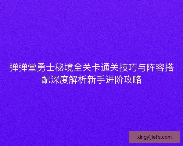 弹弹堂勇士秘境全关卡通关技巧与阵容搭配深度解析新手进阶攻略