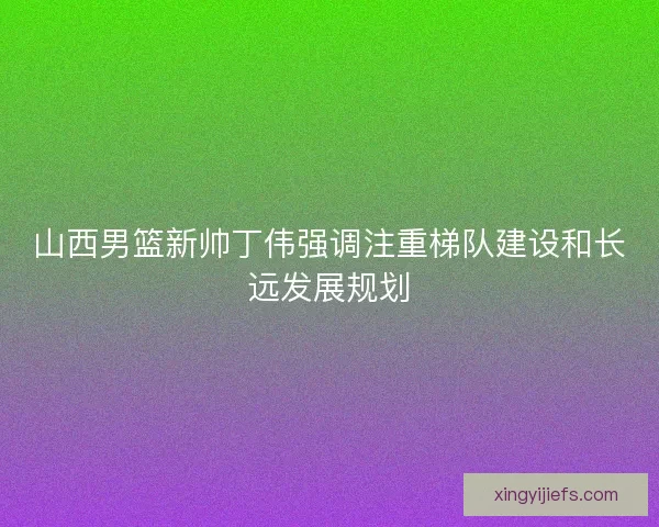 山西男篮新帅丁伟强调注重梯队建设和长远发展规划